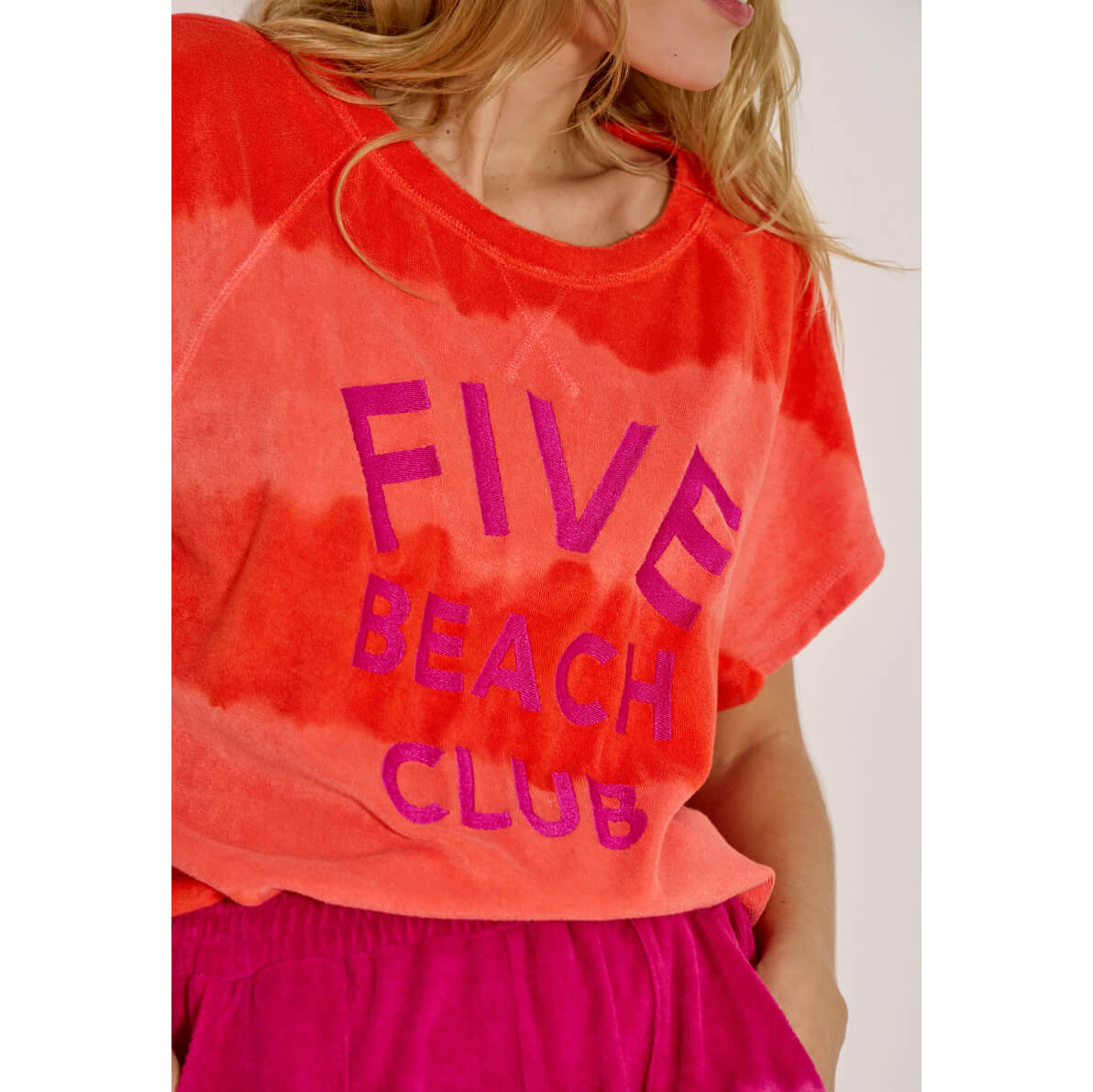 Tee-shirt "Beach Club" - Corail