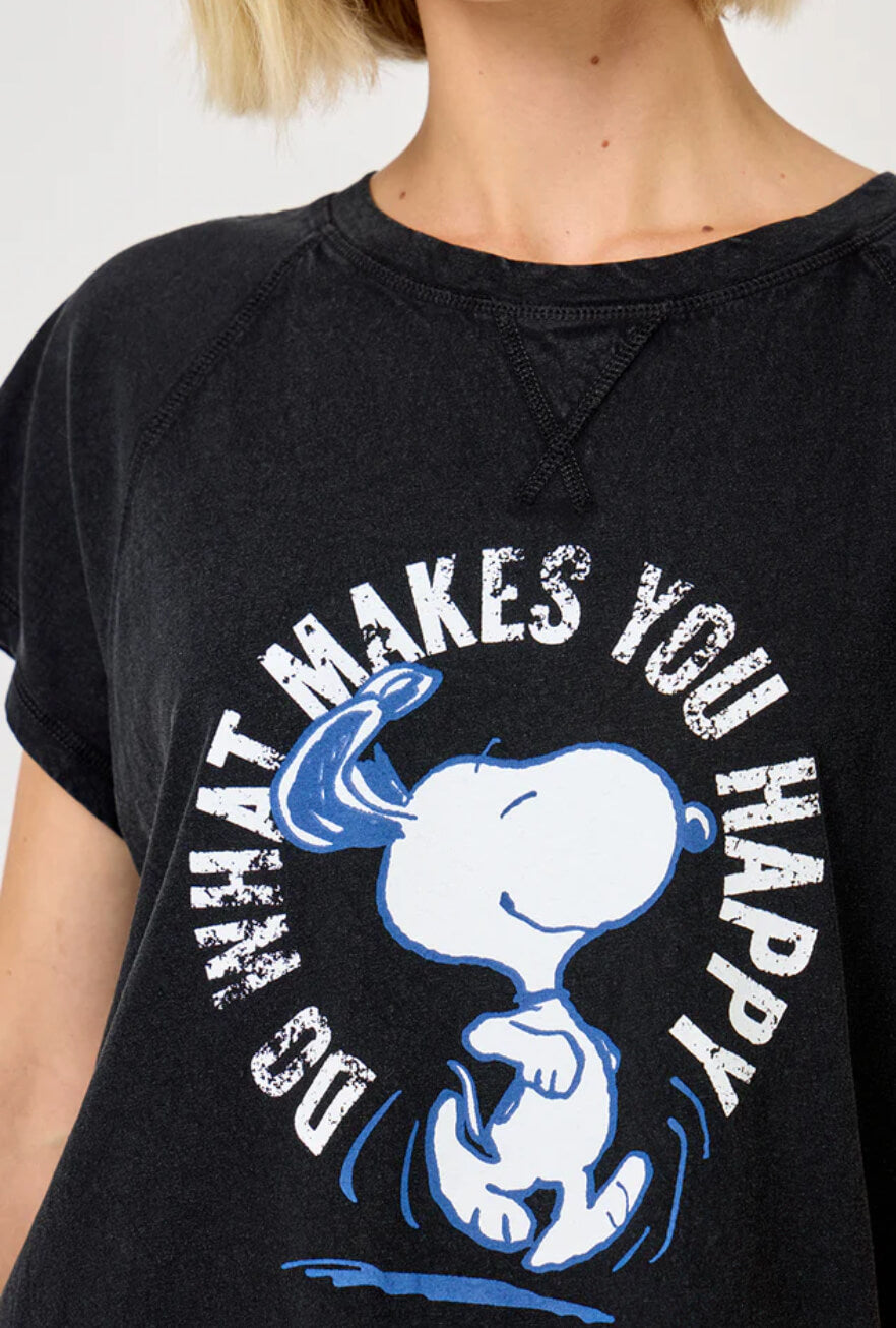 Tee-shirt "Snoopy Happy" - Acid grey