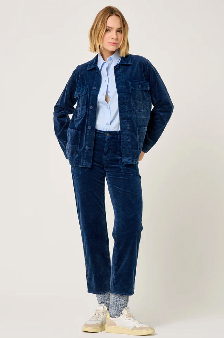 Pantalon worker "Lya" velours - Navy