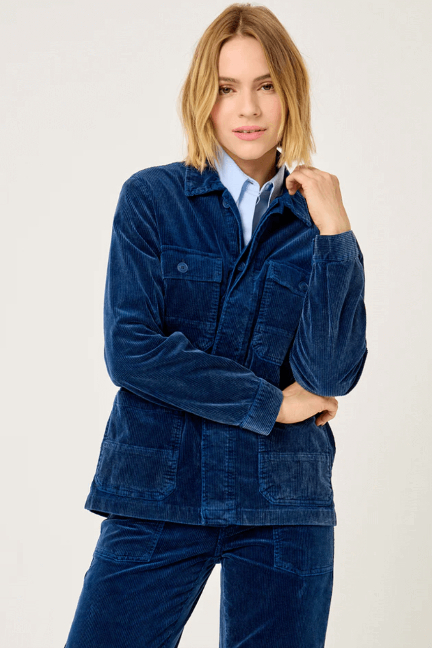 Veste worker velours "Vanissa" - Navy