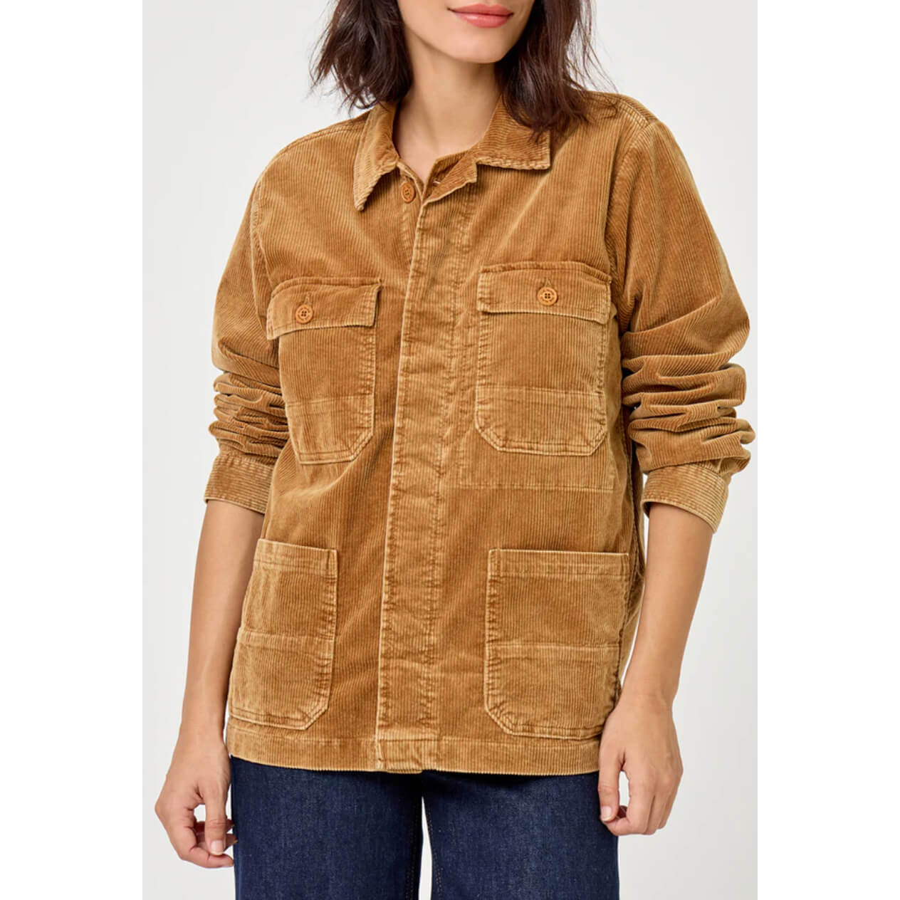 Veste worker velours "Vanissa" - Pecan