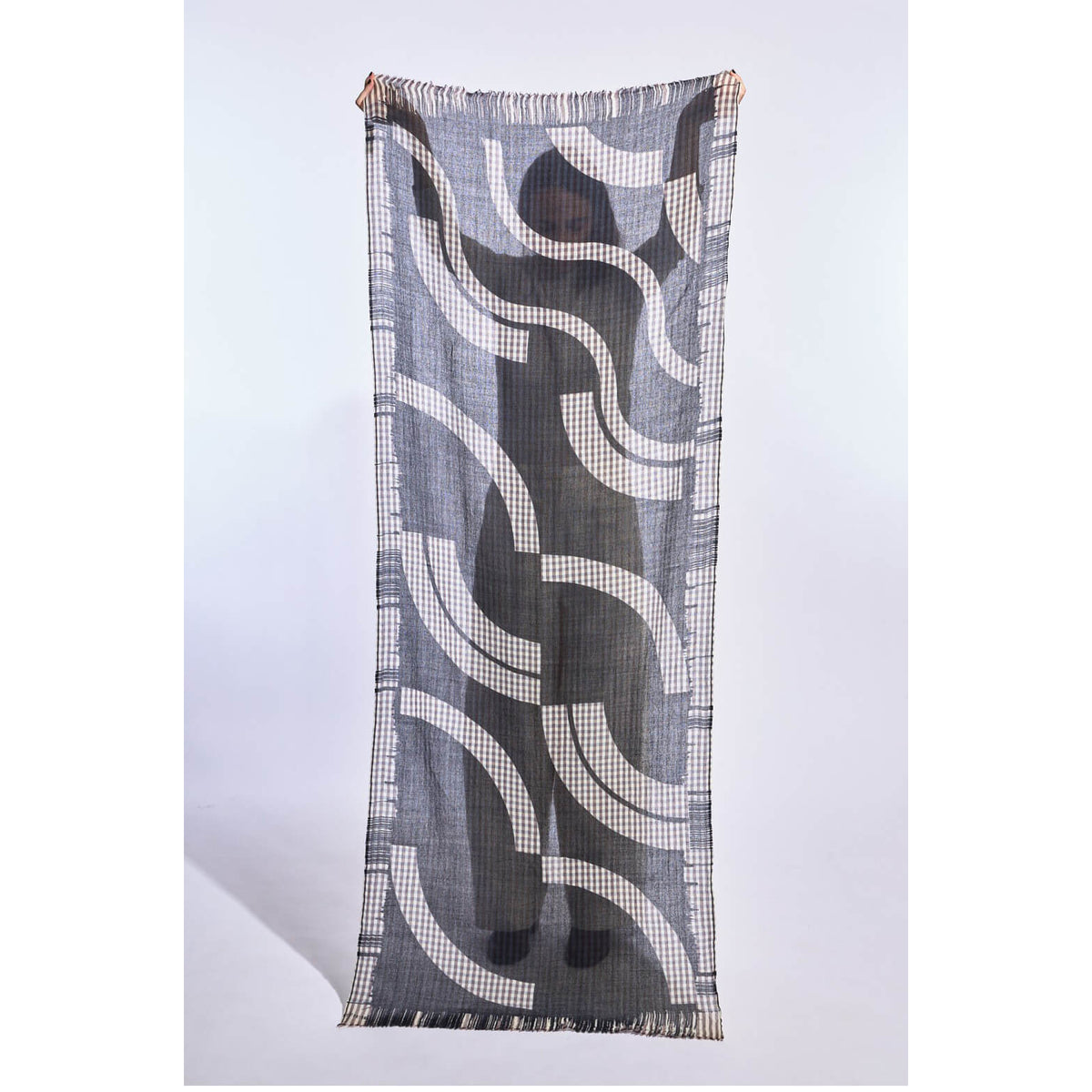 Foulard en laine "Wave" - Pétrole