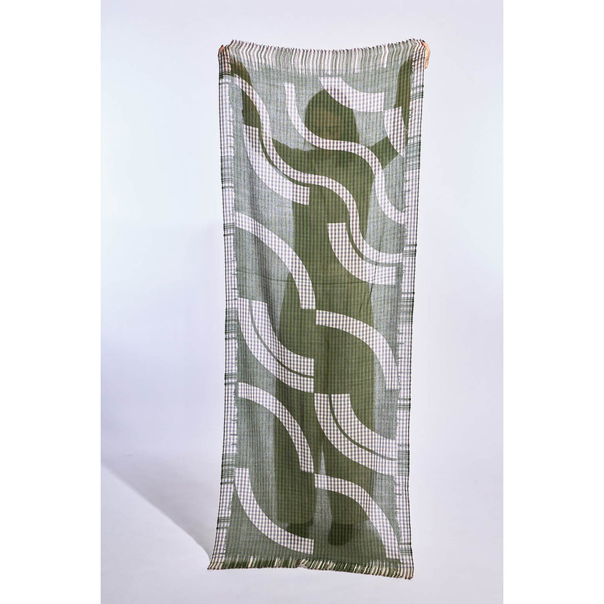 Foulard en laine "Wave" - Kaki