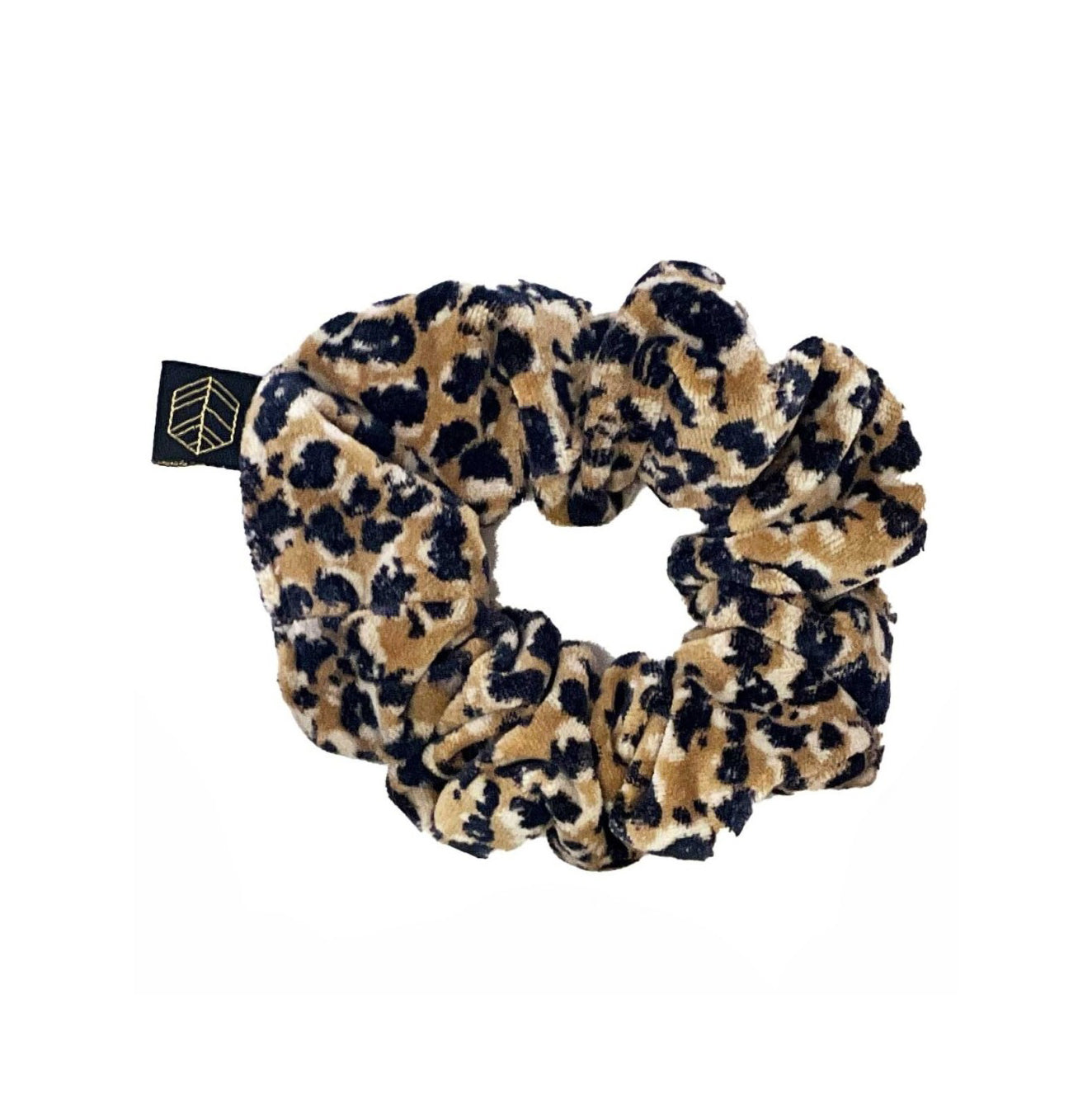 Chouchou velours léopard "Gairo" - Gold