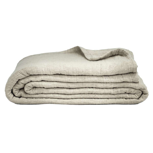 Couvre-lit "Lineo" lin - Naturel