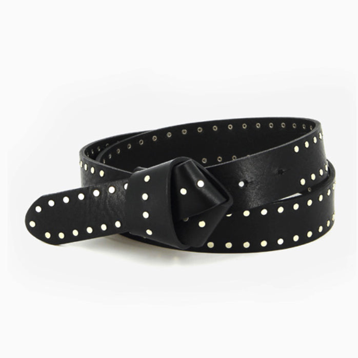 Ceinture "La Renard clous" cuir Noir