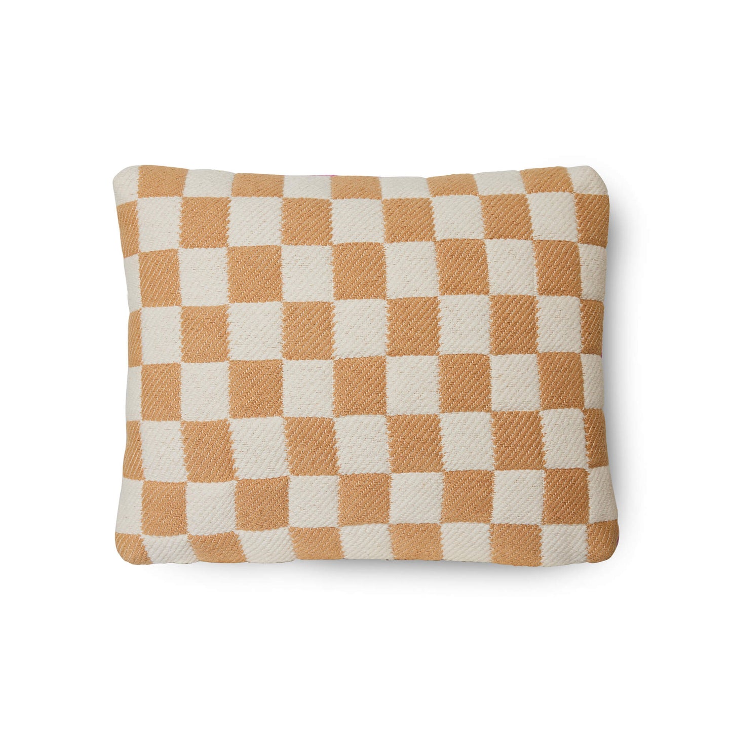 Coussin damier - Pamplemousse/rose