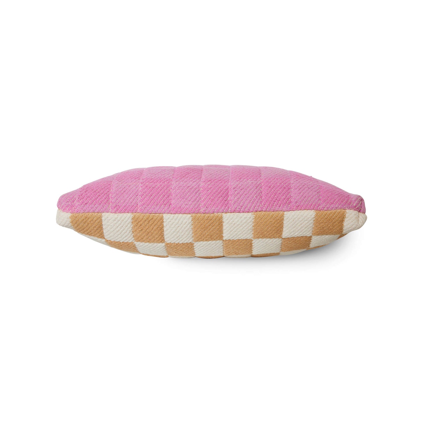 Coussin damier - Pamplemousse/rose