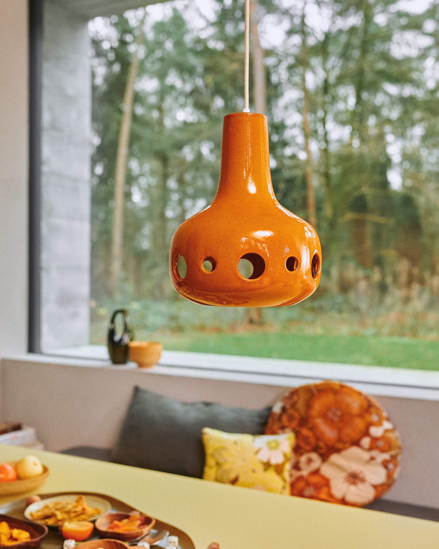 Suspension céramique "Dangle" - Orange