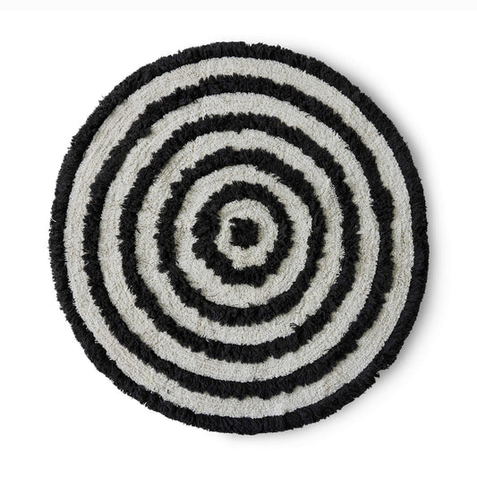 Tapis shaggy rond ø120cm - Noir