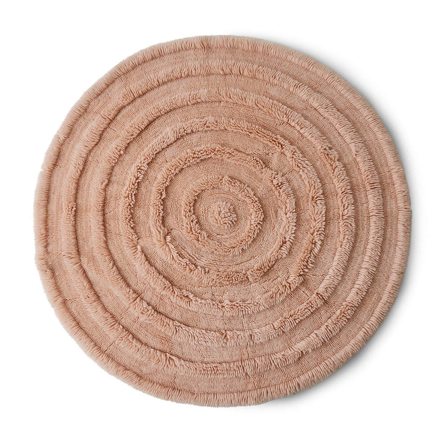 Tapis shaggy rond laine - Soft pink