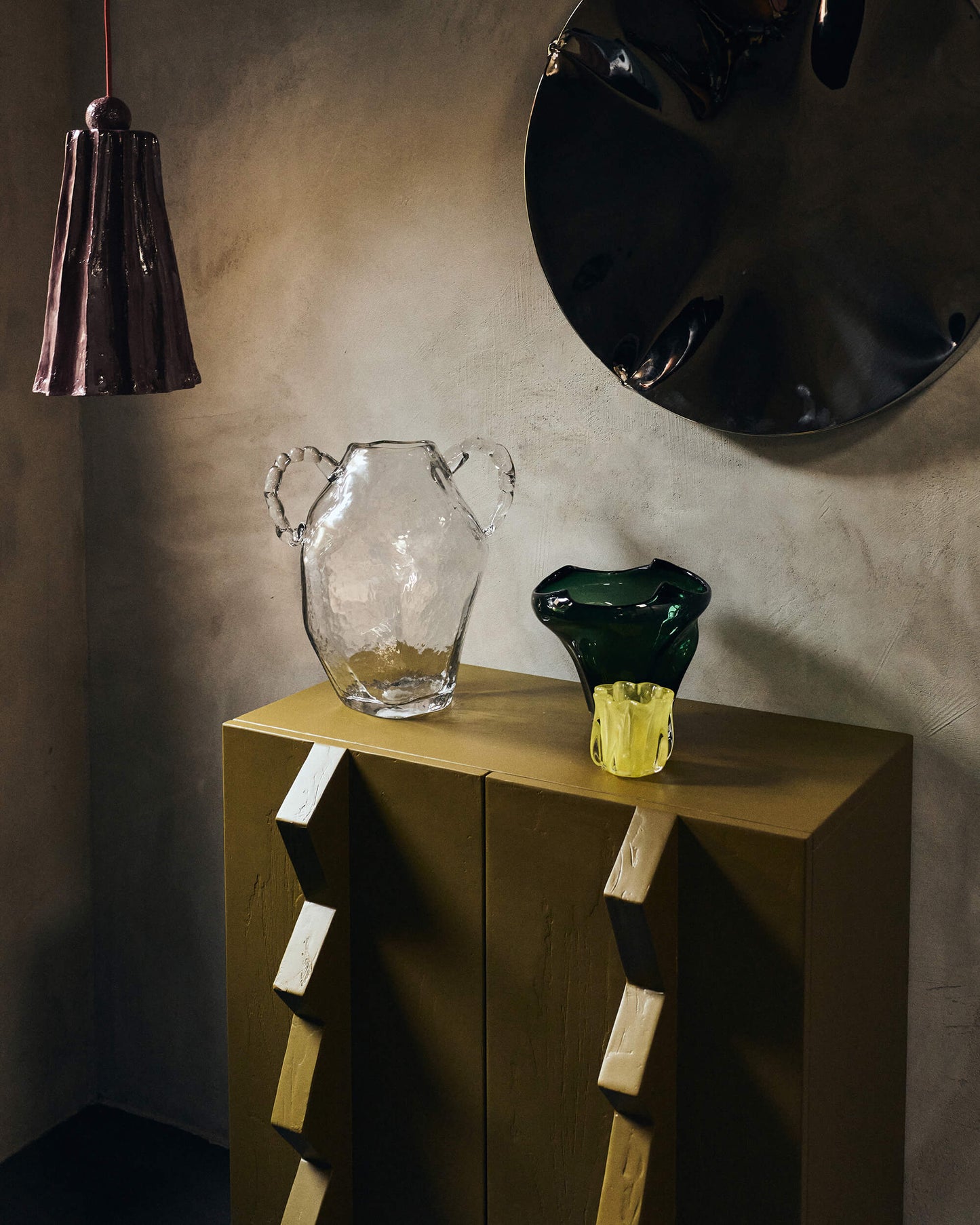 Bougeoir "Corolle" verre - Citron