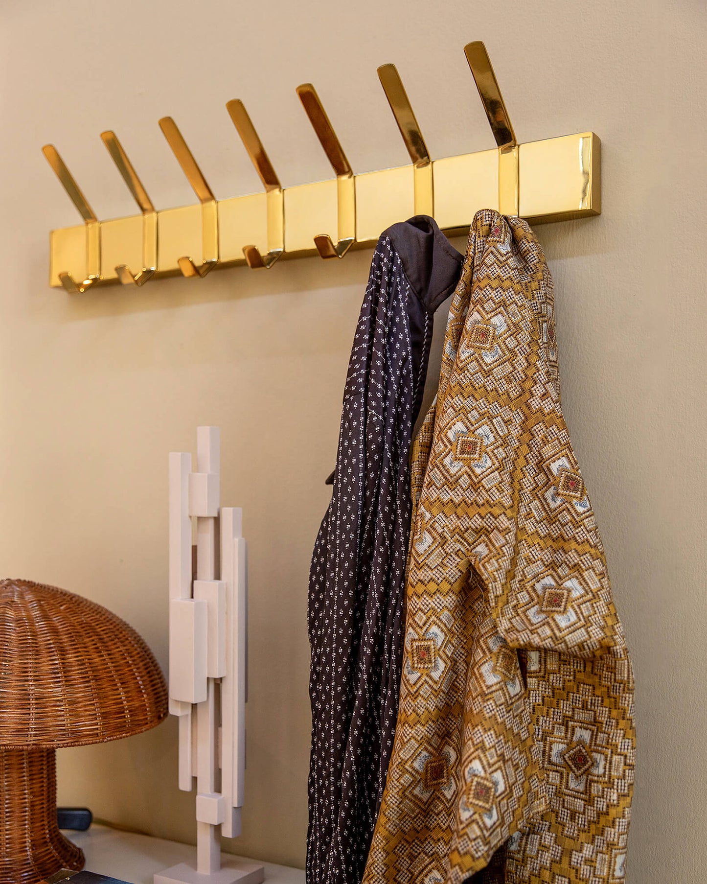 Porte-manteaux laiton brillant - L