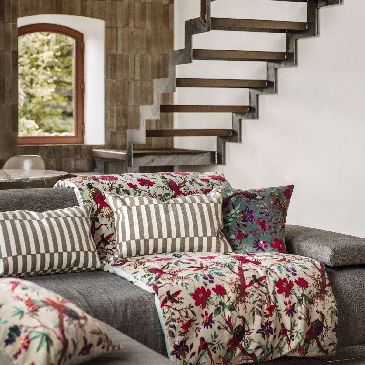 Housse de coussin brodé "Cancun" - Beige lin