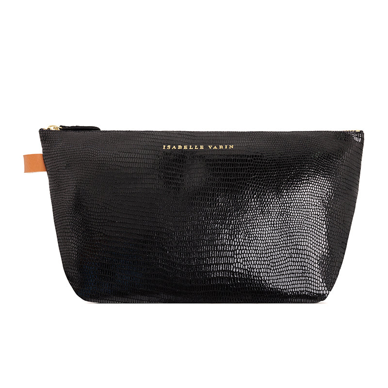 Grande trousse "Mild" cuir Turtle Noir