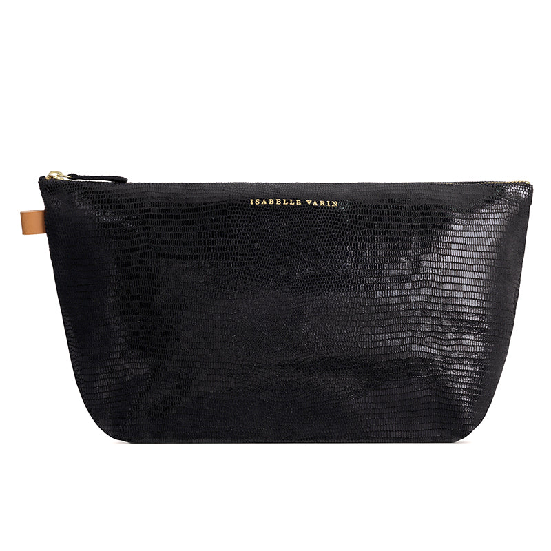 Trousse XL "Pilow" cuir Turtle Noir