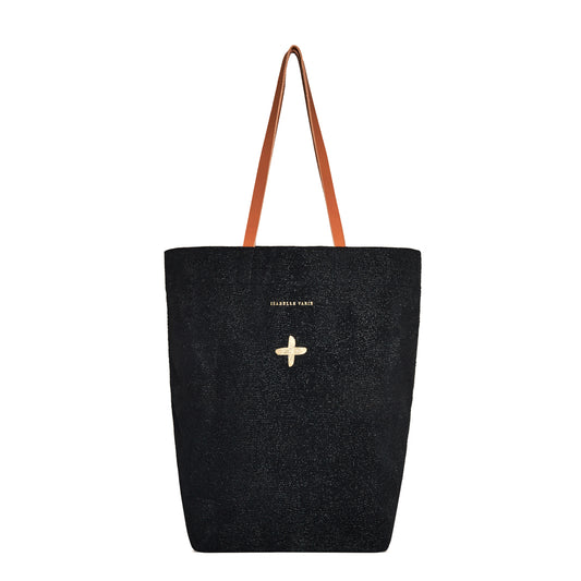 Cabas "Mester" cuir Sand Black