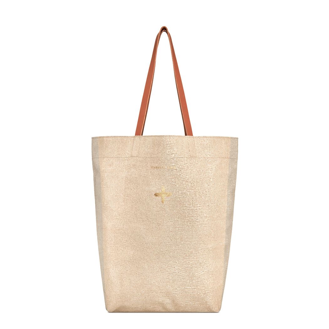 Cabas "Mester" cuir Sand Vanille