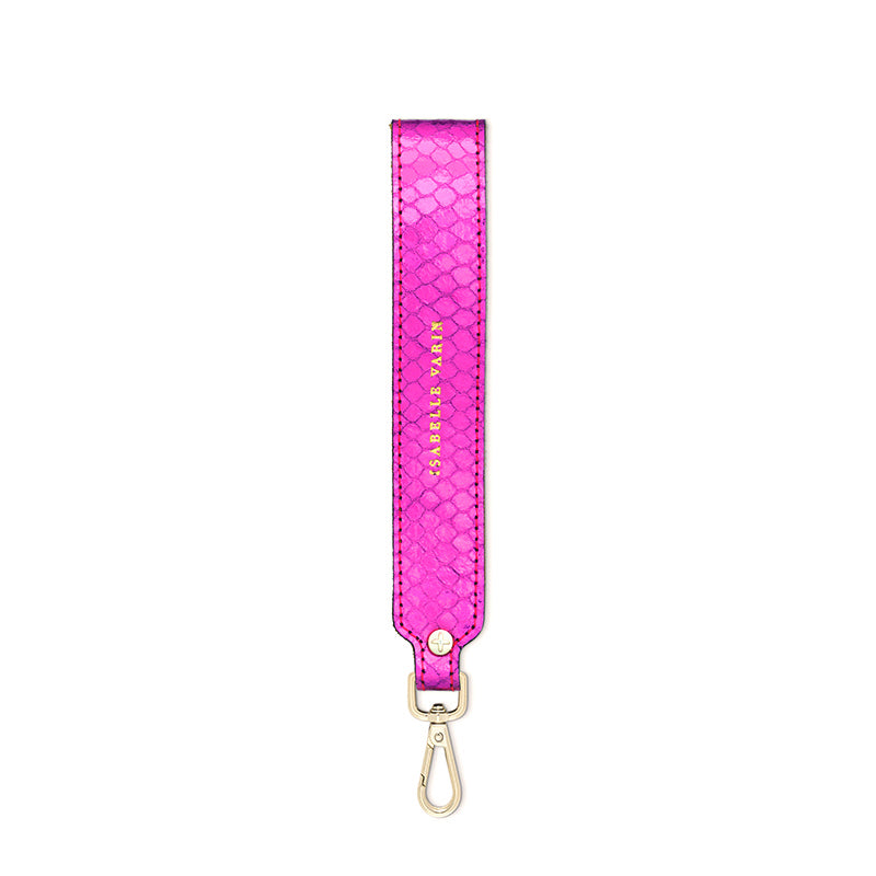 Dragonne "Mady" cuir Bubble Fuschia