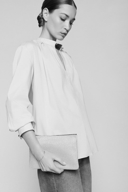 Pochette "Love" cuir Sand Vanille