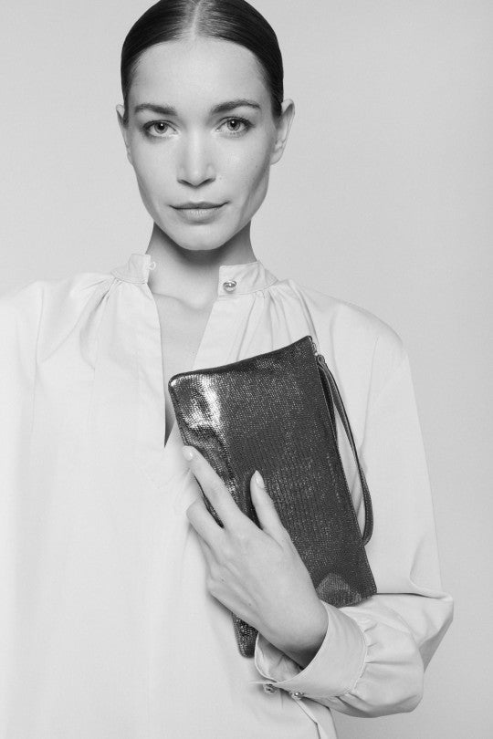 Pochette "Massi" cuir Sand Black