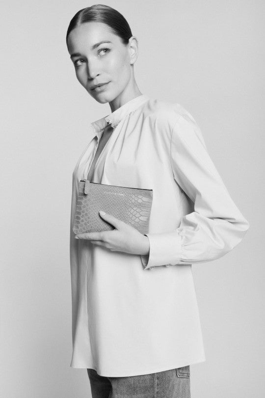 Petite pochette "Monoï" cuir Facette Doré