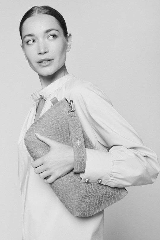 Trousse XL "Pilow" cuir Bubble Kaki