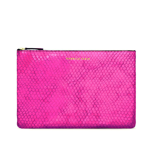 Pochette "Love" cuir Bubble Fuschia