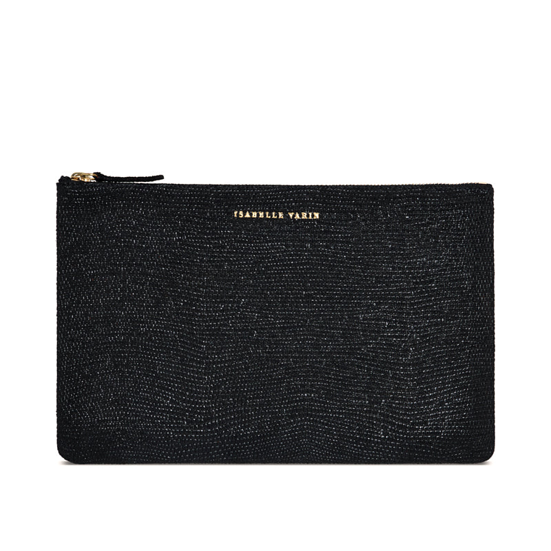 Pochette "Love" cuir Sand Black