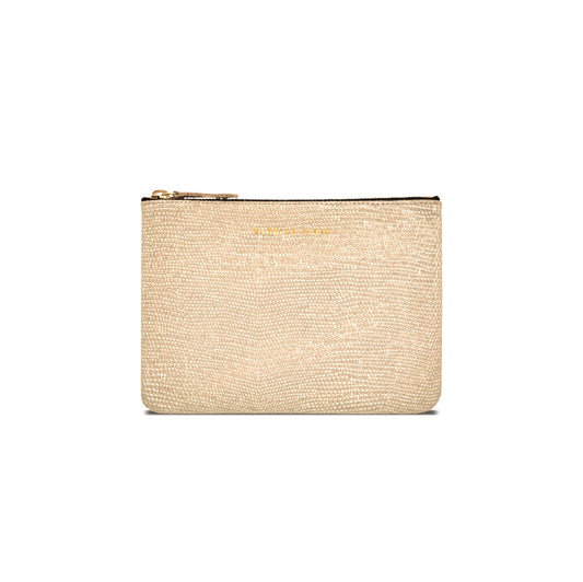 Petite pochette "Monoï" cuir Sand Vanille