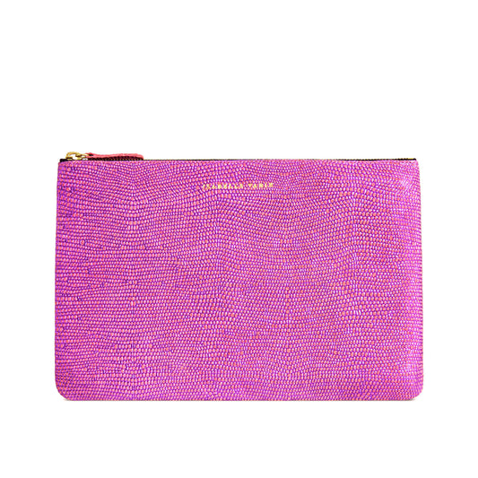 Pochette "Love" cuir Sand Fuschia