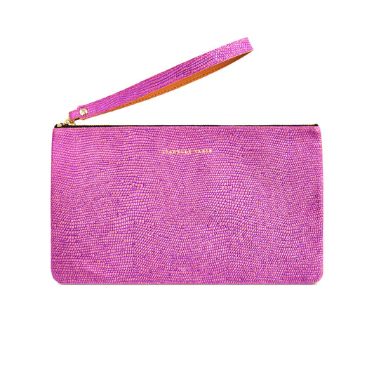 Pochette "Massi" cuir Sand Fuschia