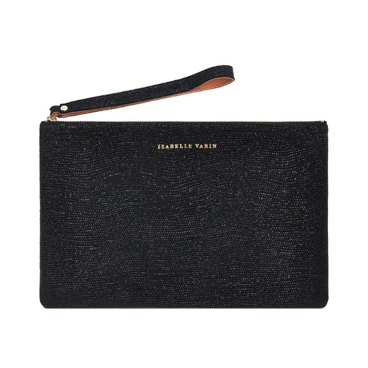 Pochette "Liam" cuir Sand Black