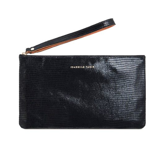 Pochette "Massi" cuir Turtle Noir