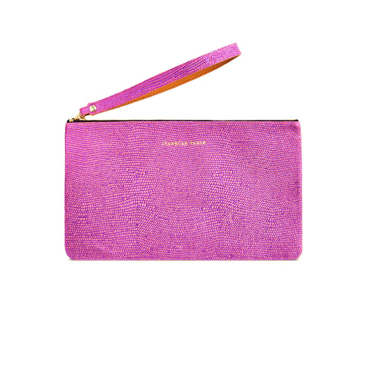 Pochette "Sister" cuir Sand Fuschia