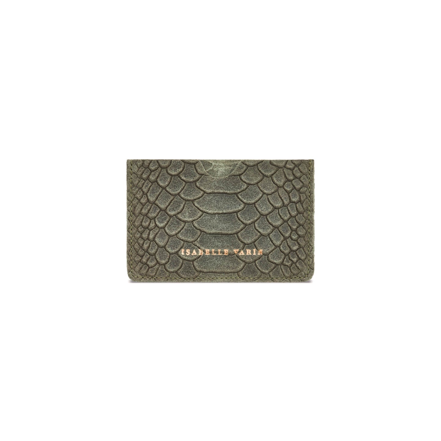 Porte-cartes "Credy" cuir Snake kaki