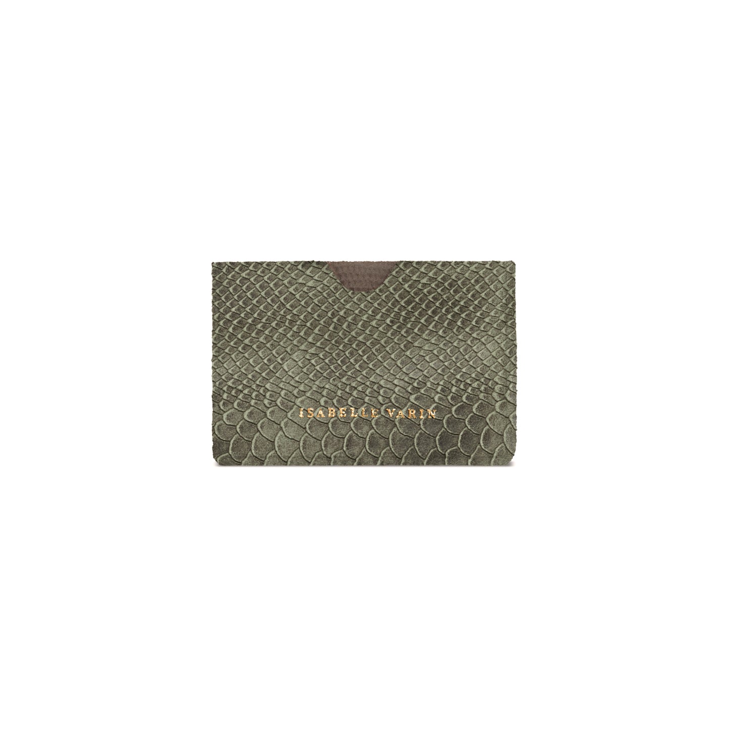 Porte-cartes "Credy" cuir Snake kaki