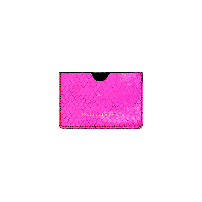 Porte-cartes "Credy" cuir Bubble Fuschia