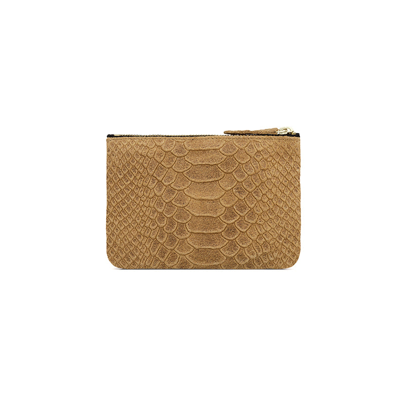 Porte-monnaie "Star" cuir Snake beige