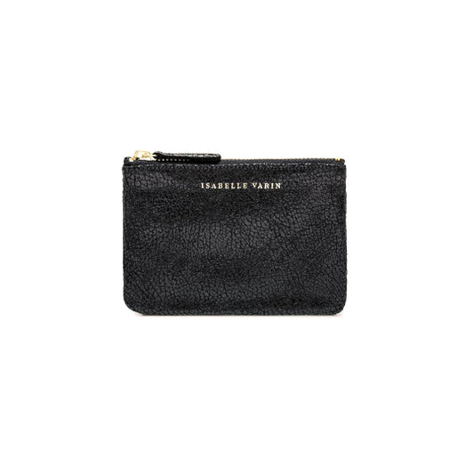 Porte-monnaie "Star" cuir Caviar Noir