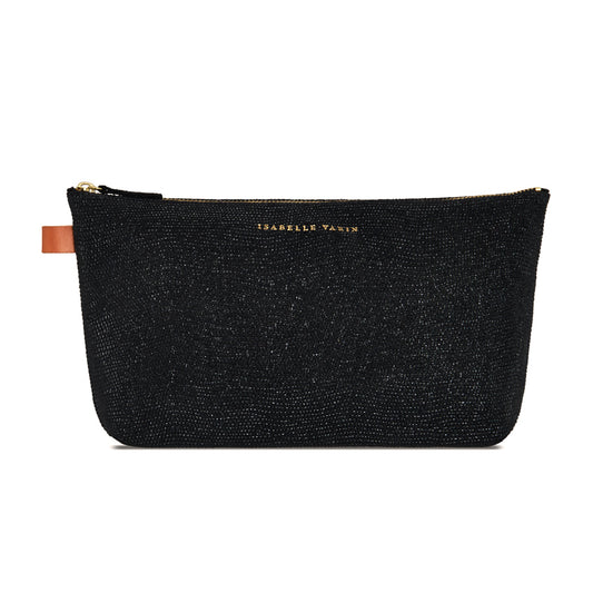 Grande trousse "Mild" cuir Sand Black