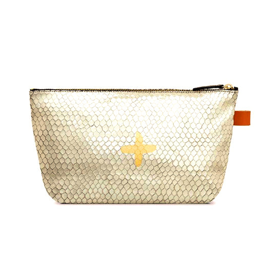 Trousse "Lencil" cuir Bubble Sable