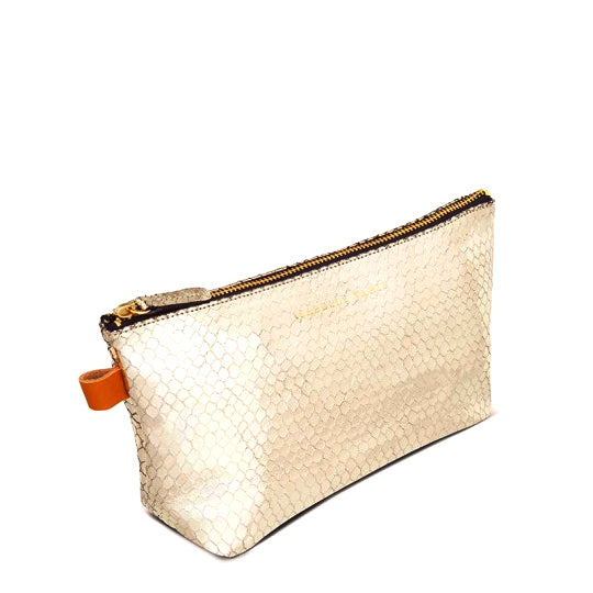 Trousse "Lencil" cuir Bubble Sable