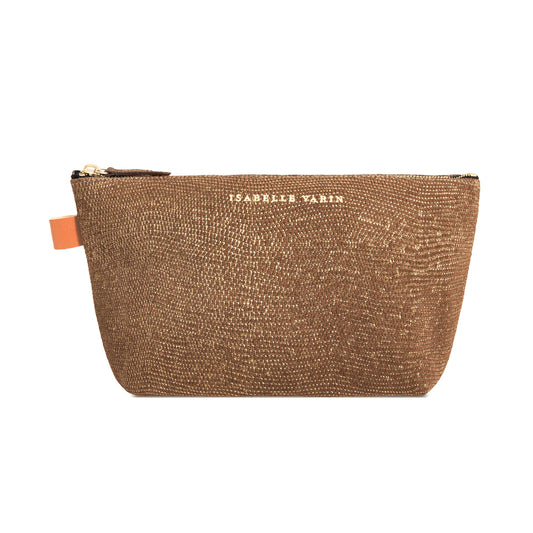 Trousse "Lencil" cuir Sand Naturel