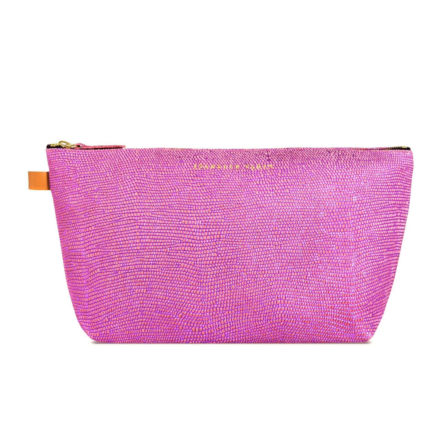 Grande trousse "Mild" cuir Sand Fuschia