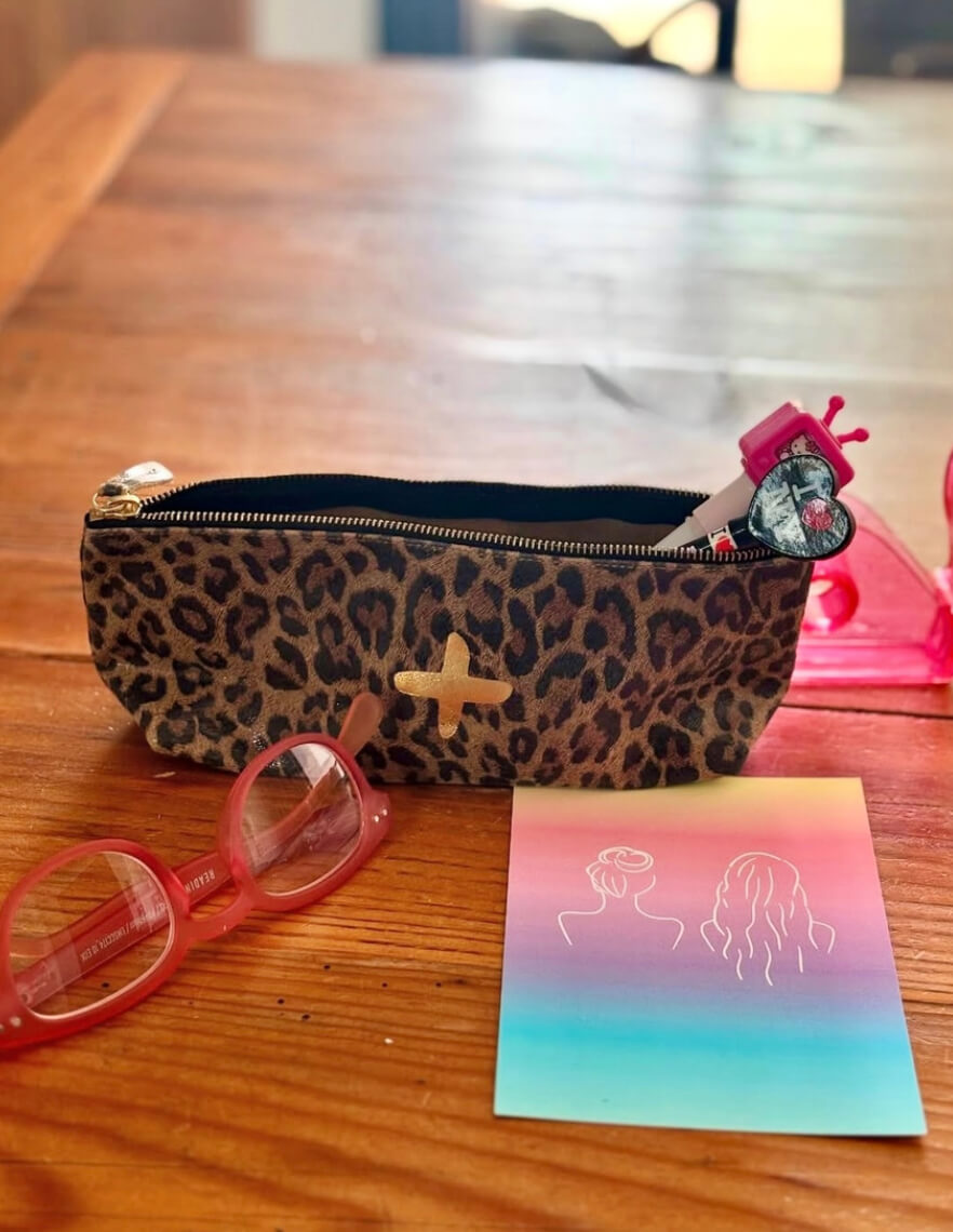 Trousse "Mini" cuir Glossy Prairie