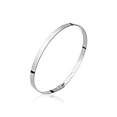 Jonc plat - Argent rhodié