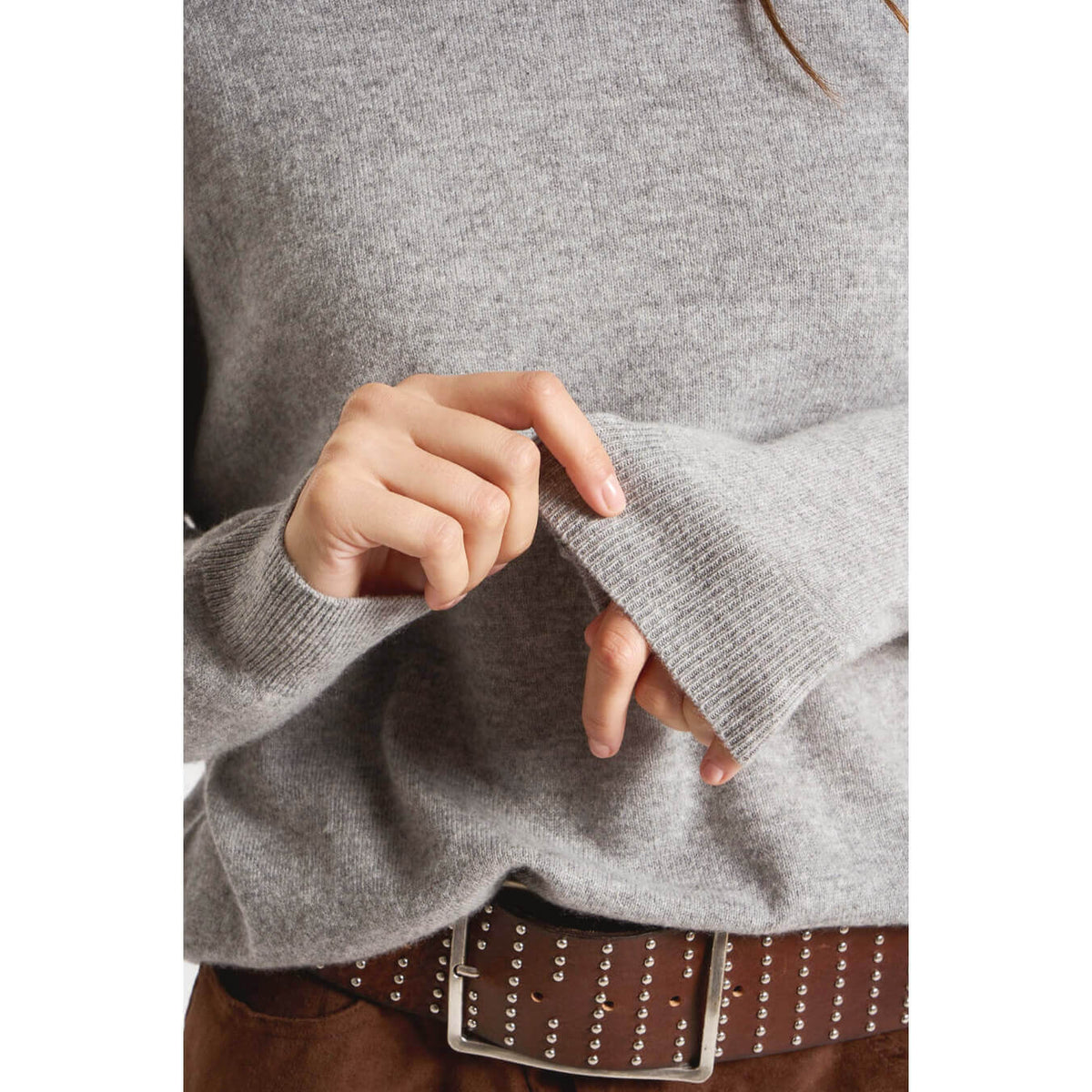 Pull cachemire "MaPoupette" - Perle chiné