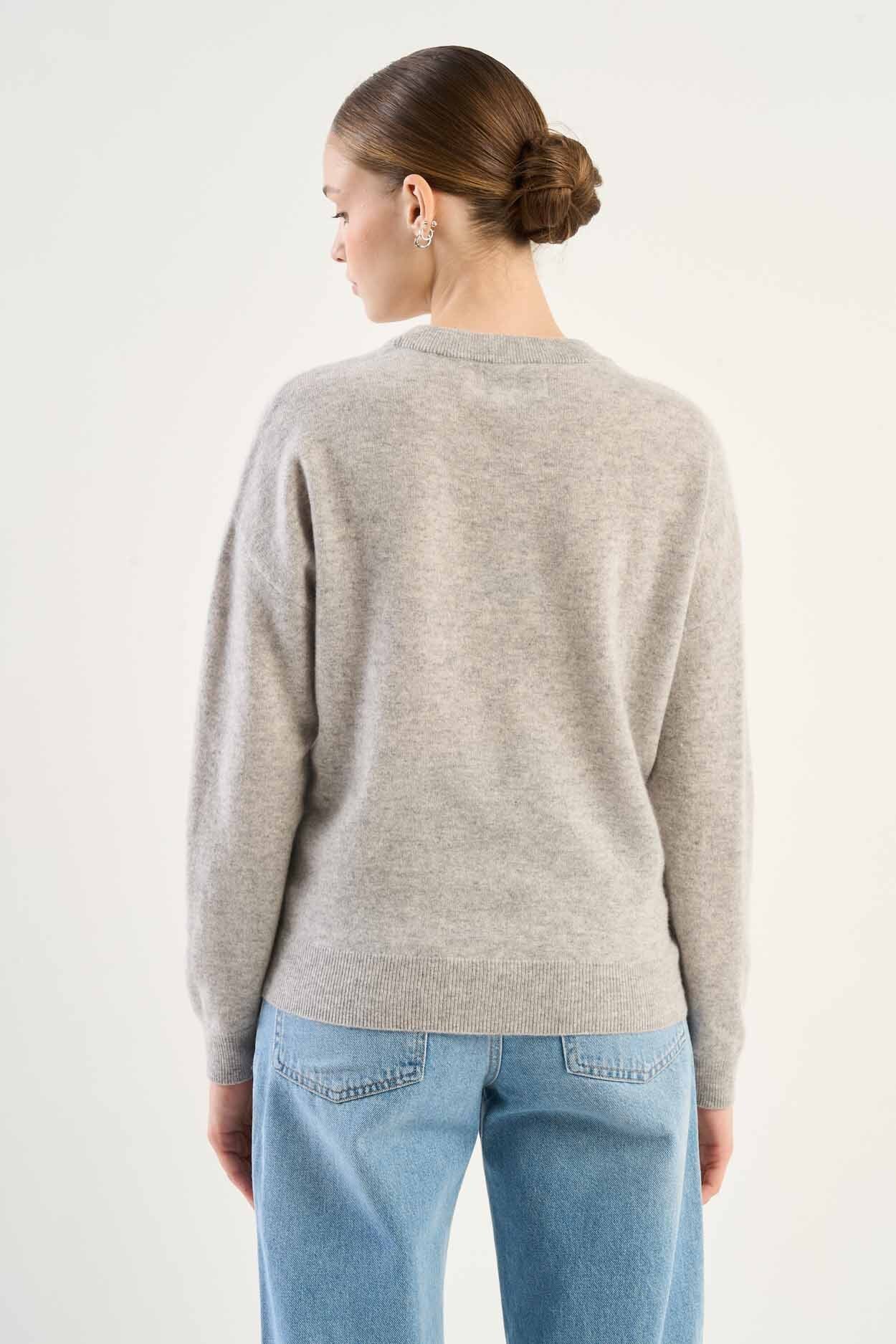 Pull "MaPoupette" cachemire - Perle chiné