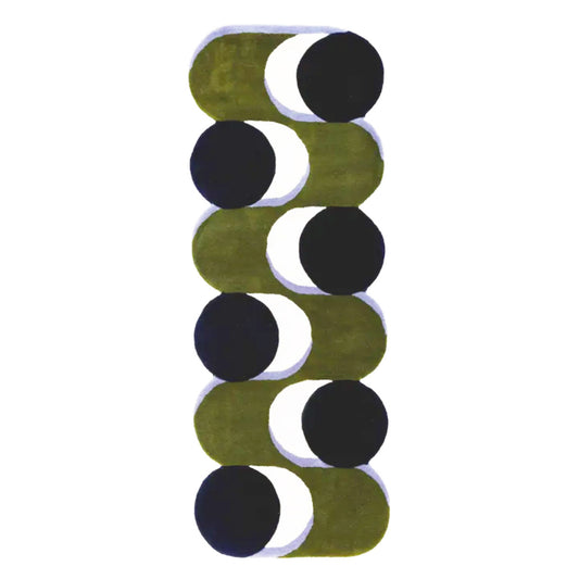 Tapis "Nymphe" laine 70x180 - Marine/olive